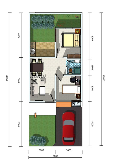 Desain Rumah 5x12 Terbaru