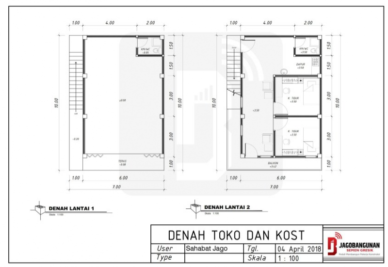 Contoh Denah Desain Rumah 5 x 6