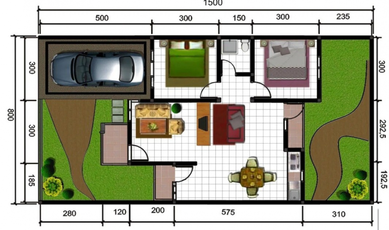 Desain Rumah 5 x 6 1 Lantai