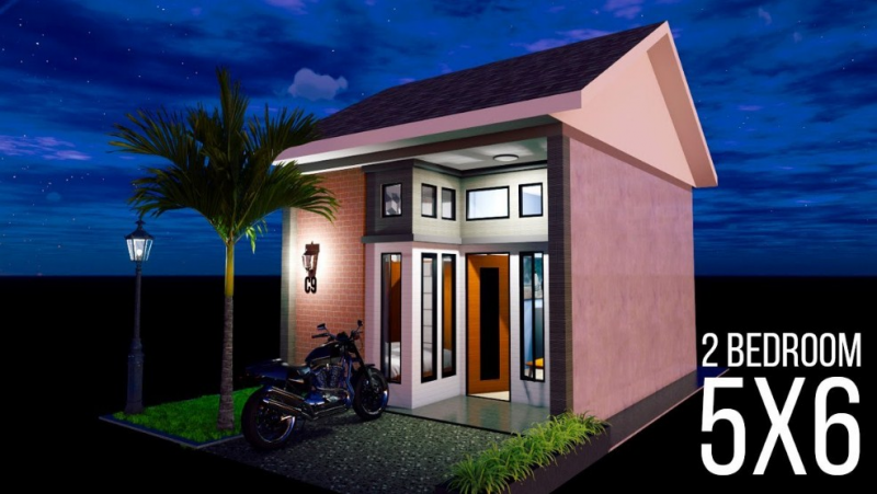 Desain Rumah 5 x 6 2 Kamar Tidur