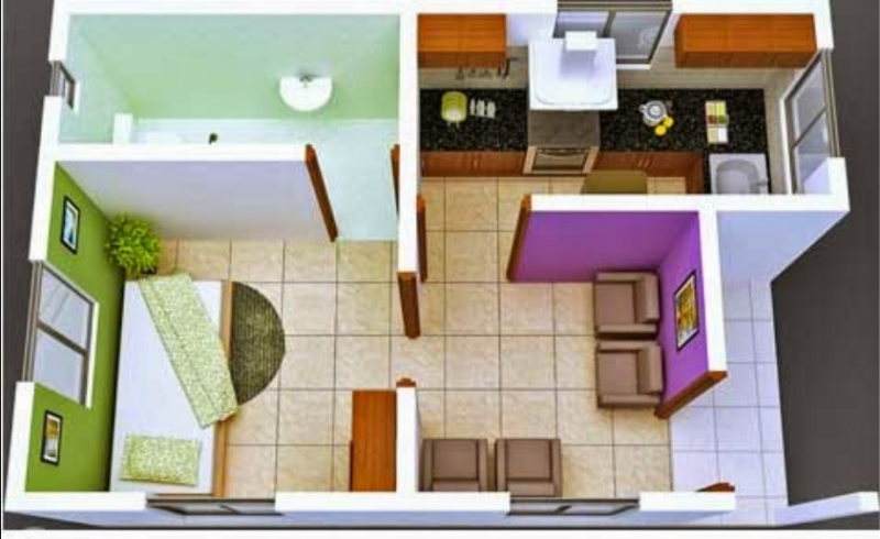 Desain Rumah 5 x 6 Tanpa Ruang Tengah