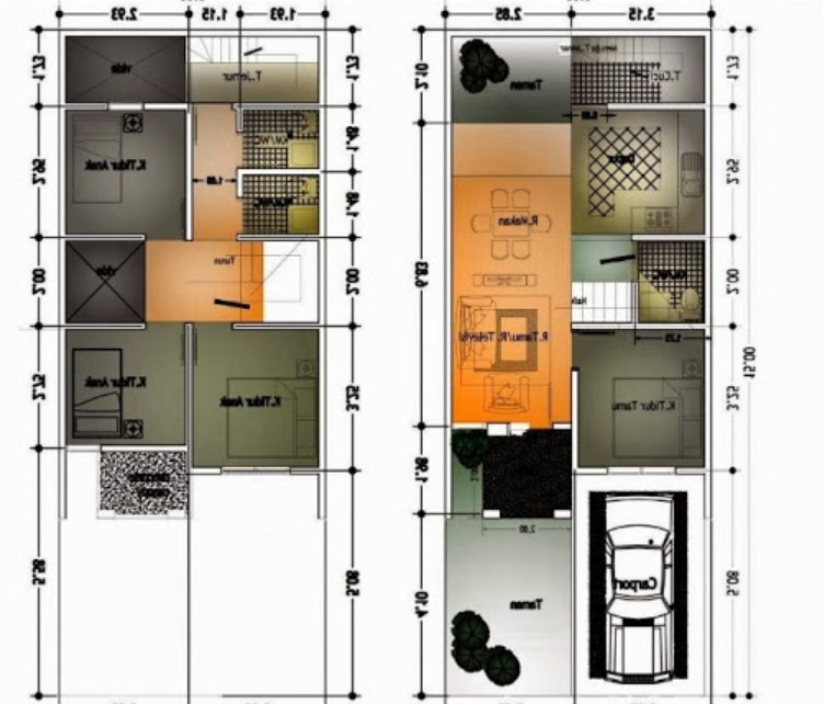 Desain Rumah 6 x 10 2 Lantai Minimalis