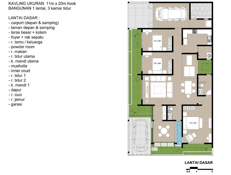 Desain Rumah 6 x 10 Lantai Dasar