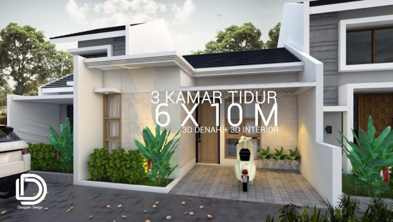 Desain Rumah 6 x 10 Modern Minimalis