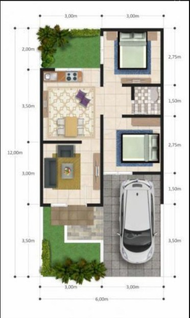 Desain Rumah 6 x 10 Terbaik