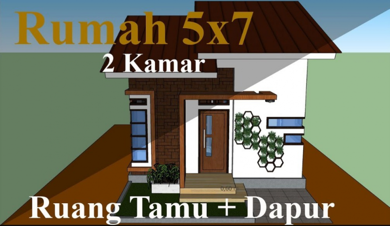 Desain Rumah 5 x 7 2 Kamar