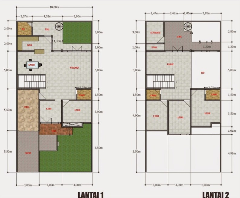 Desain Rumah 5 x 7 2 Lantai