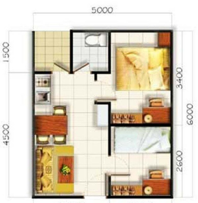 Desain Rumah 5 x 7 Sederhana