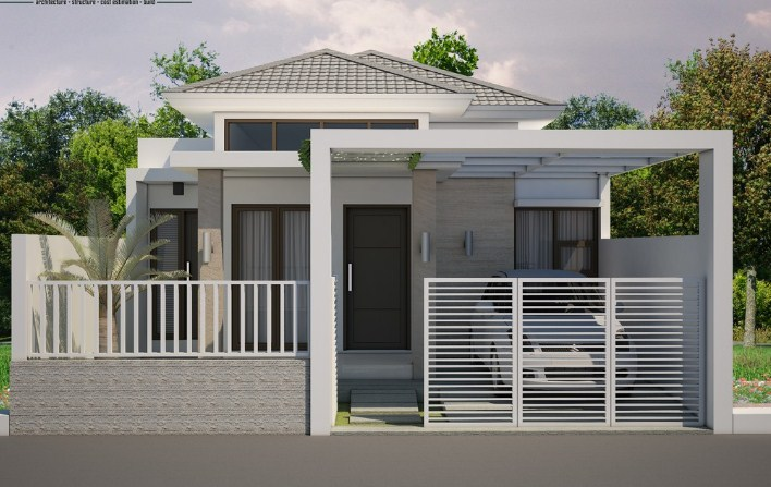 Desain Rumah 5 x 7 tampak depan
