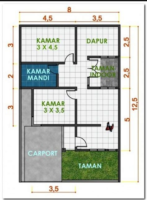 Gambar Denah Desain Rumah 5 x 7