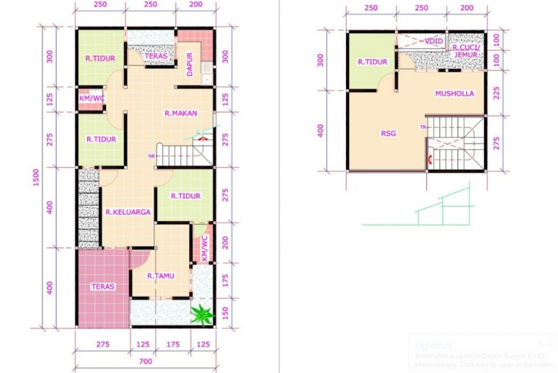 Desain Rumah 7 x 10 2 Lantai Minimalis