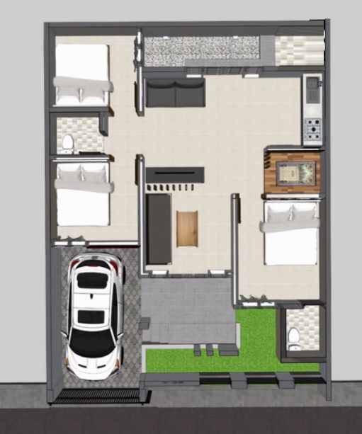 Desain Rumah 9 x 12 Minimalis