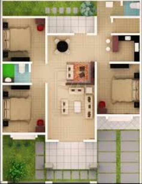 Desain Rumah 9 x 12 Simple