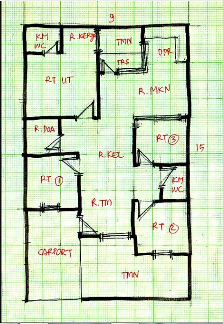 Sketsa Desain Rumah 9 x 12