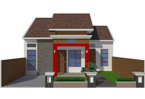 Desain Rumah 7 x 12 rumah tipe 55