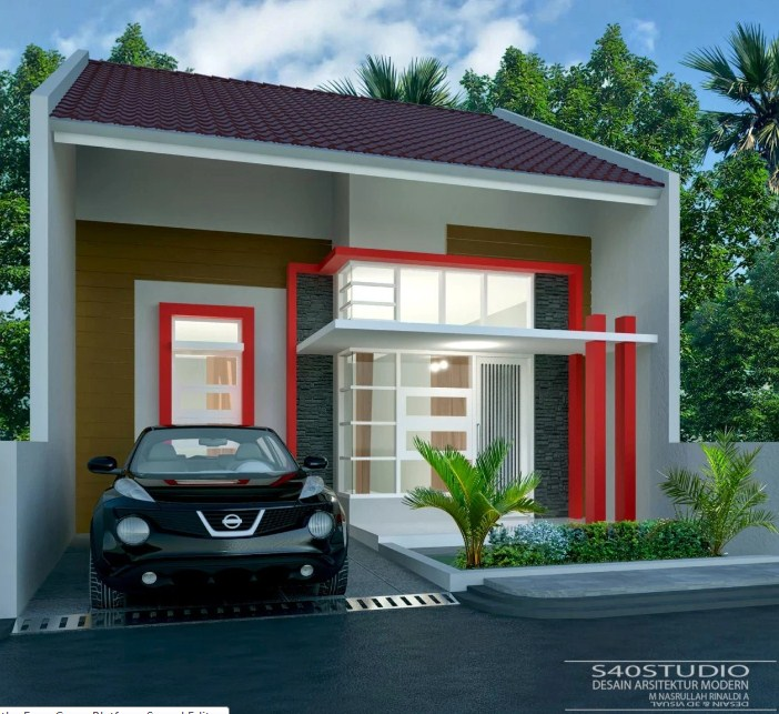 Desain Rumah 7 x 12 Tampak Depan