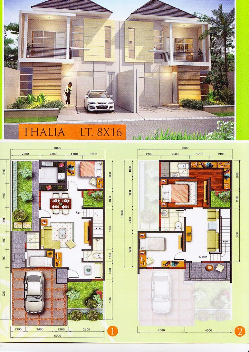 Desain Rumah 8 x 10 2 Lantai