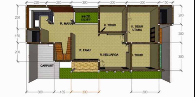 Desain Rumah 8 x 10 Simple