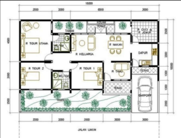 Gambar Denah Desain Rumah 8 x 10