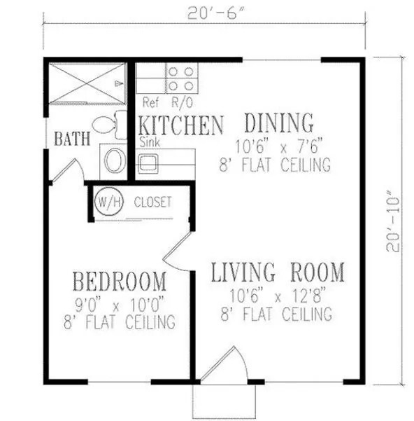 Desain Rumah 6x6 type 36 kamar mandi dalam