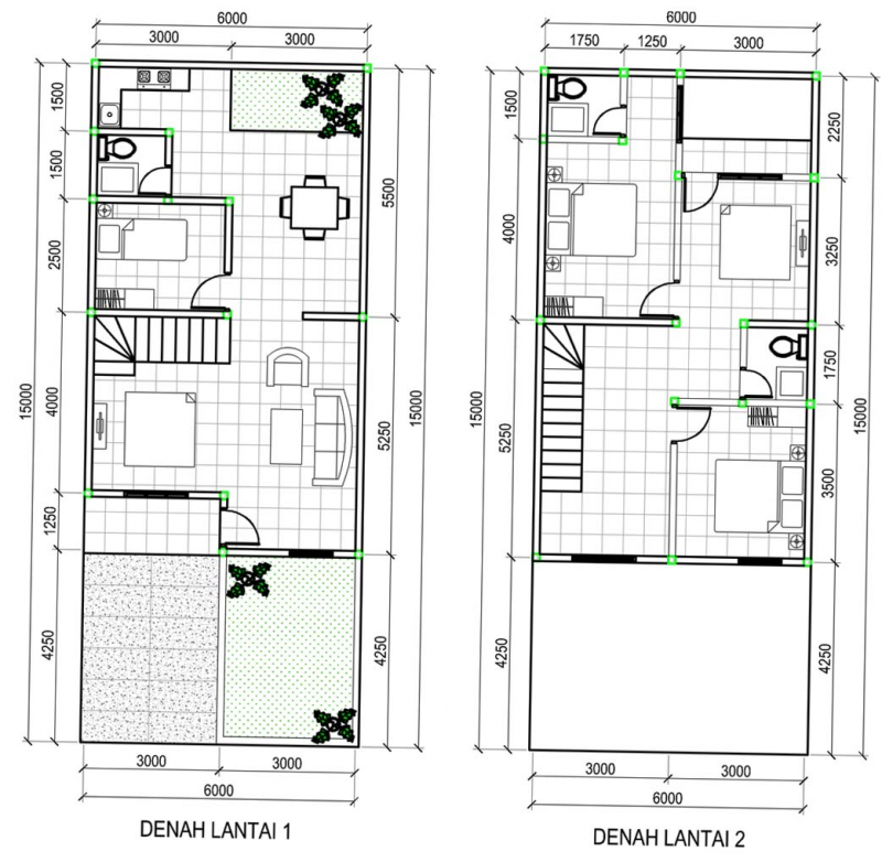Denah Desain Rumah 8x8