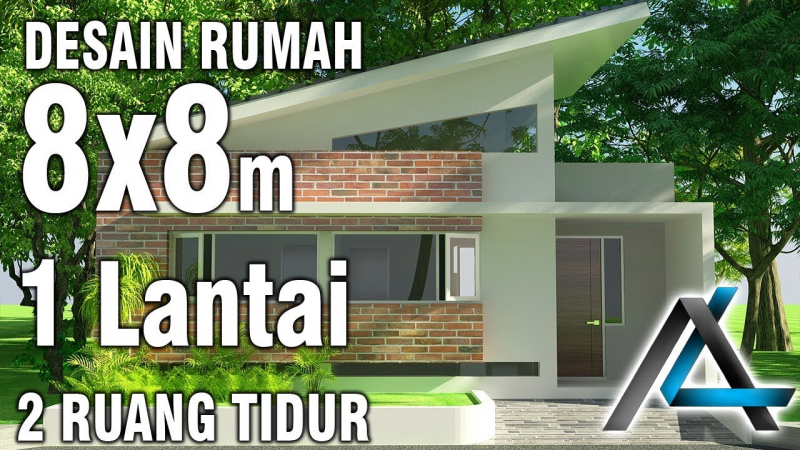 Desain Rumah 8x8 2 Kamar Tidur
