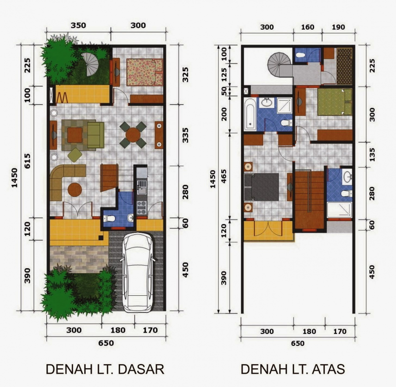 Desain Rumah 8x8 Tingkat 2