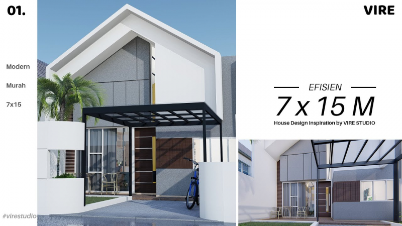 Desain Rumah 7x15 Modern