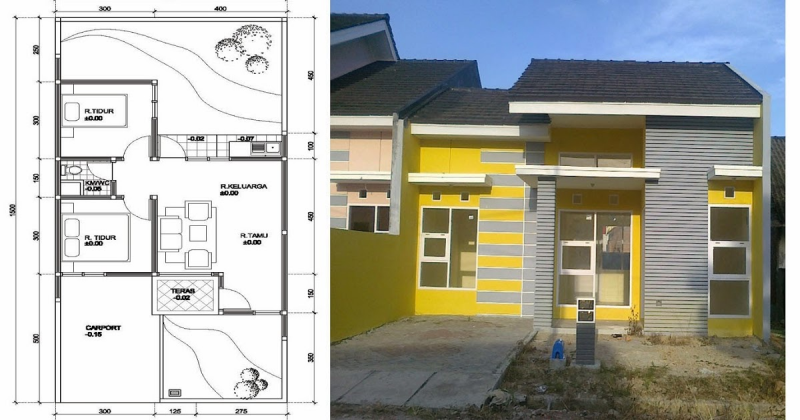 Desain Rumah 7x15 Perumahan