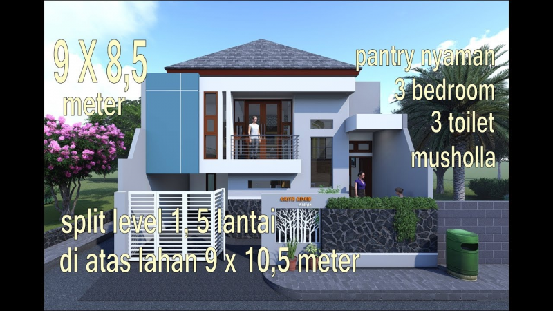 Desain Rumah 9x10 2 Lantai Modern
