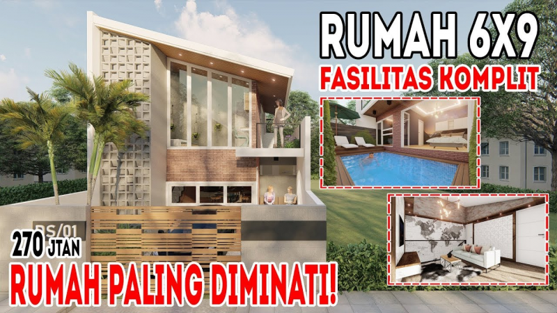 Desain Rumah 6x9 Fasilitas Lengkap