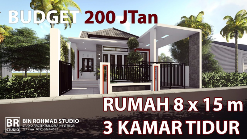 Desain Rumah 8x15 Ada Kolam Renang