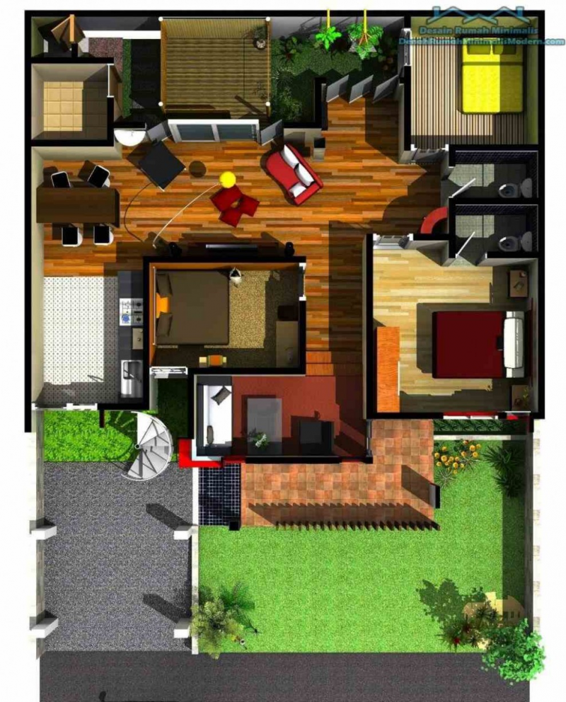 Contoh Denah Desain Rumah 6x8
