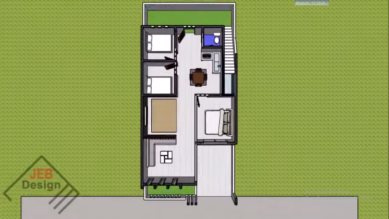 Denah Desain Rumah 8x6 Sederhana