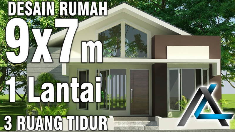 Desain Rumah 7x9 1 Lantai 3 Kamar Tidur