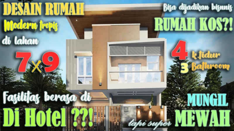 Desain Rumah 7x9 4 Kamar Tidur