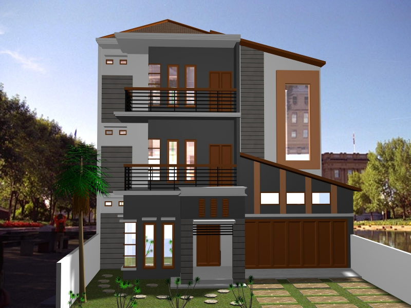 DESAIN RUMAH ATAP MIRING 2 LANTAI