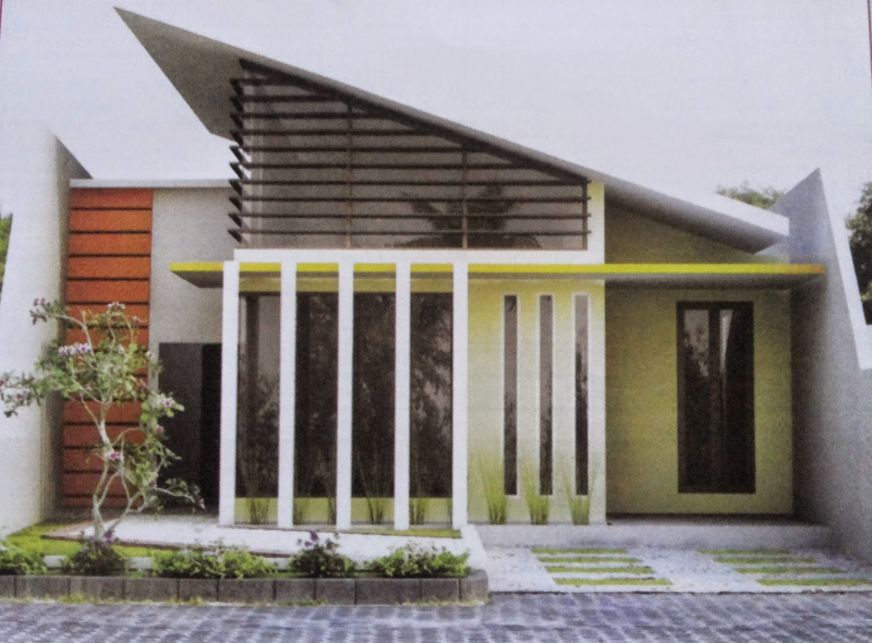 DESAIN RUMAH ATAP MIRING DEPAN