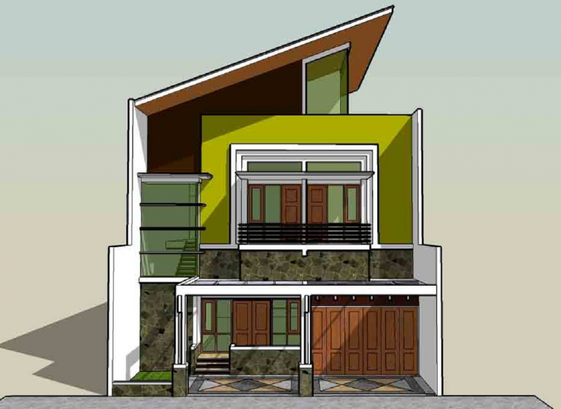DESAIN RUMAH DENGAN ATAP MIRING