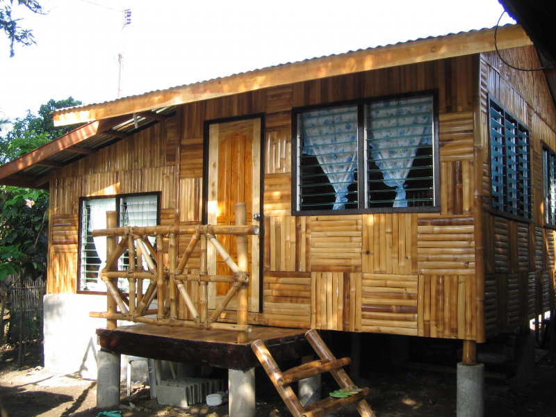Desain rumah bambu minimalis modern