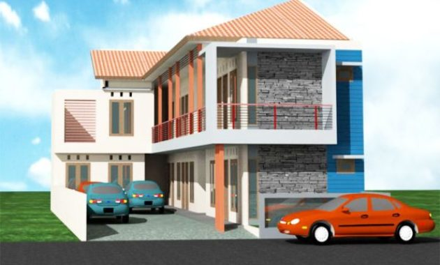 Desain Rumah 2 Lantai Minimalis dengan Rumah sudut L