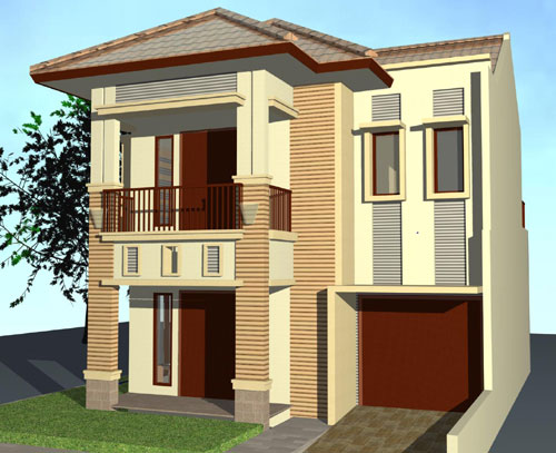 Desain Rumah 2 Lantai Nuansa segar yang terpancar