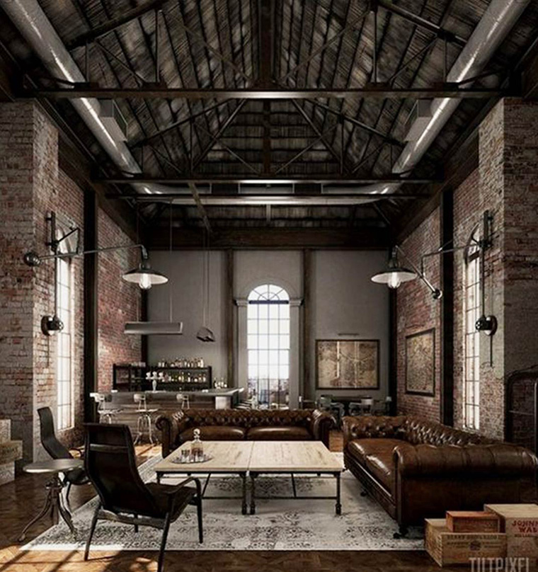 Desain Rumah Industrial Tidak memiliki penutup atap