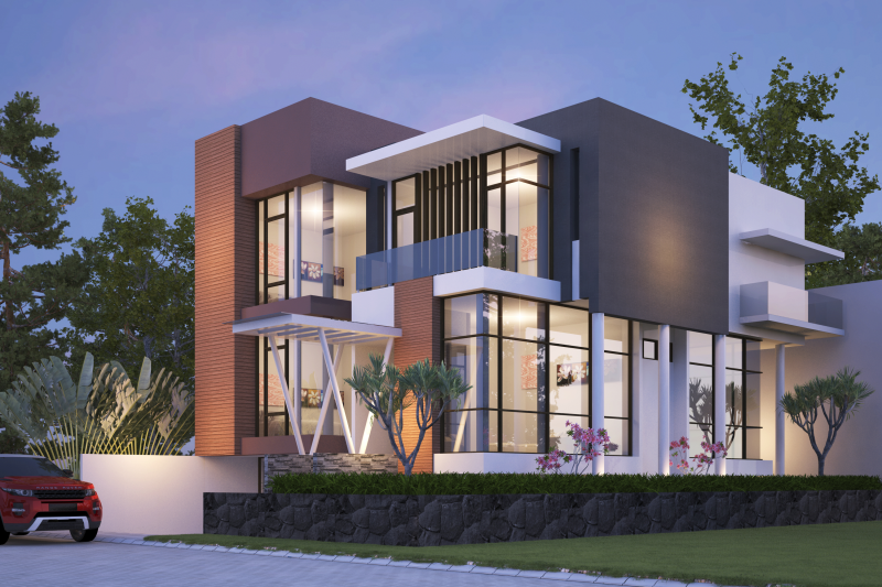 DESAIN RUMAH KACA MINIMALIS 2 LANTAI