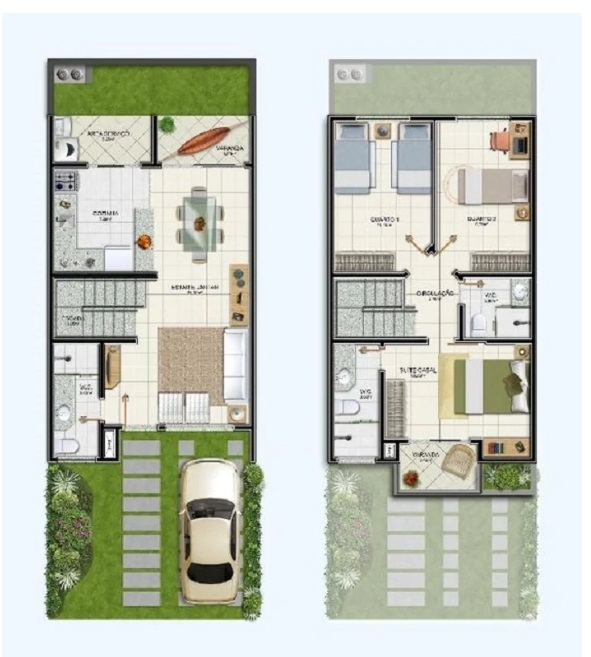 Desain Rumah 2 Lantai Sederhana Dengan 3 Kamar Tidur