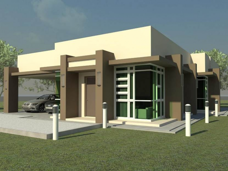 Desain Rumah 1 Lantai Mewah Konsep Natural