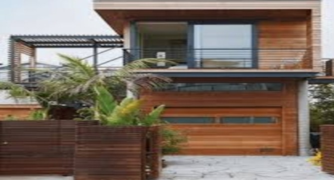 Desain 2 Lantai Dengan Elemen Kayu