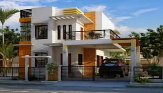 Desain Minimalis 2 Lantai Dengan Atap Rata