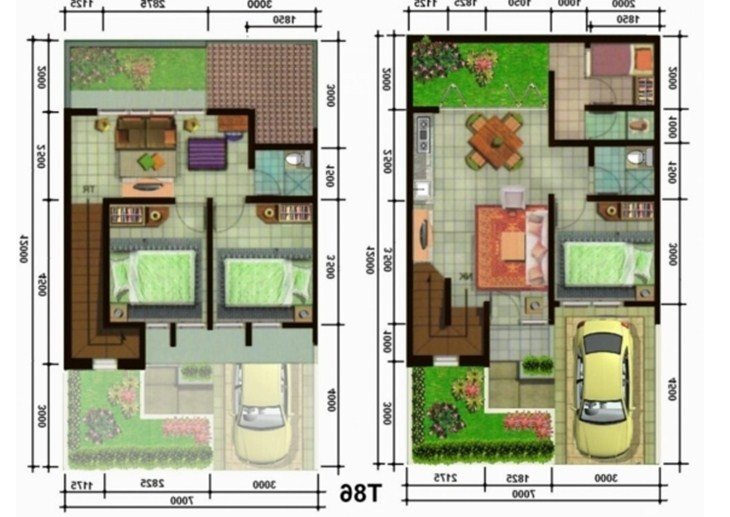 Denah Desain Rumah 100 Meter 2 Lantai