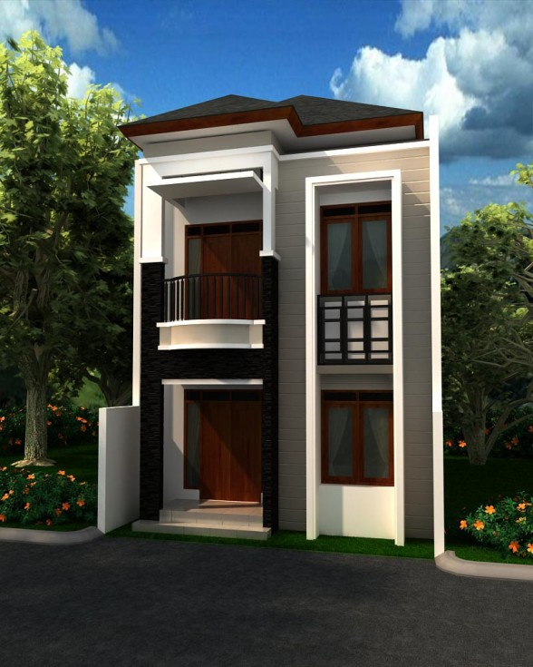 Desain Rumah 2 Lantai Minimalis Modern dan Elegan Konsep Natural